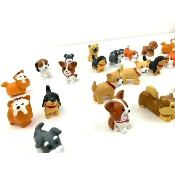 34 pc Tiny Dogs Miniature Figurines Crafts Various Breeds NEW Puppy Pet - Picture 5 of 12